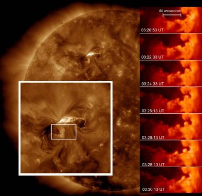 "Surf"-Wellen auf der Sonne (NASA / SDO / Astrophysical Journal Letters)