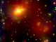 Chandra-Aufnahme des Galaxienhaufens Abell 2125 mit seinen Galaxien und sehr heißen Gaswolken, die sich in einem Verschmelzungsprozess befinden. Einer neuen Studie zufolge spielt die Umgebung eine wichtige Rolle bei der Materieakkretion der Schwarzen Löcher in den Galaxien. (NASA / CXC / UMASS / Q. D. Wang et al.)