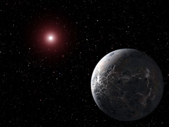 Künstlerische Darstellung des Exoplaneten OGLE-2005-BLG-390, der an den fiktionalen Eisplaneten Hoth erinnert. (NASA, ESA and G. Bacon (STScI))